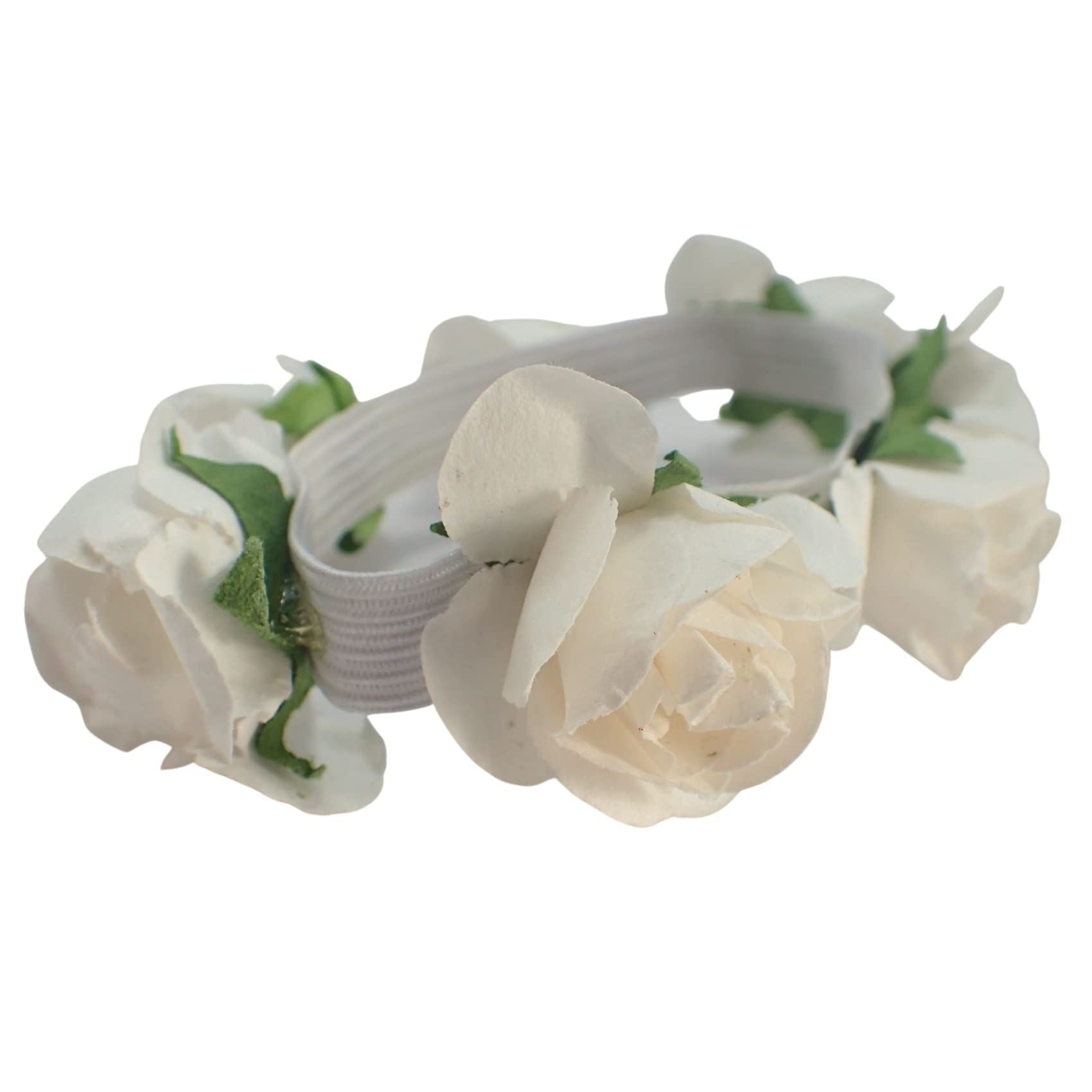 Floral Hair Ties Ponio Ponytail Band Hair Bobbles Rose Flower Hair Ties Hair Band Elastic Headband Hand Bands Paper colourful wrist bands Hair Accessories